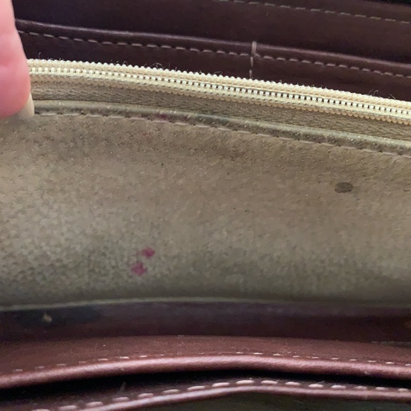HAMMITT ZIPPER CLUTCH -loved and well aged… Still smells NEW! small repair. - Picture 7 of 9